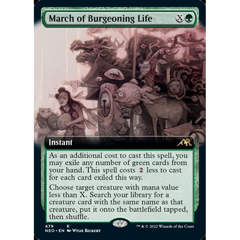 March of Burgeoning Life (NEO-479) – Kamigawa: Neon Dynasty: (Extended Art) [Rare]