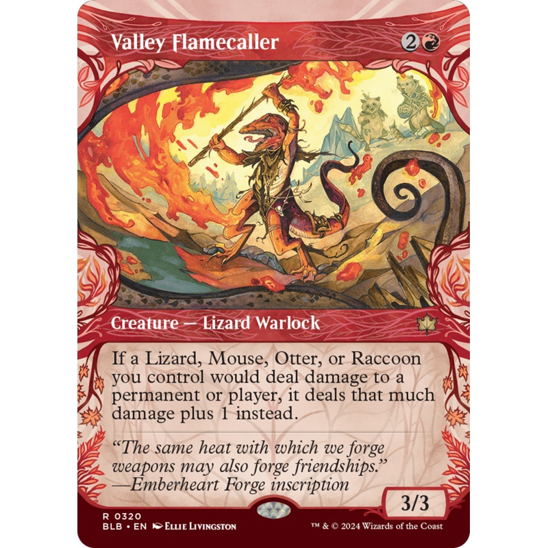 Valley Flamecaller (BLB-320) – Bloomburrow: (Showcase) Foil [Rare]